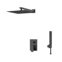 Душевая система со смесителем D&K Bayern.Liszt DA1515705A04 монтаж встраиваемая в стену без термостата черный матовый