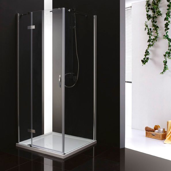 Душевой угол Cezares Bergamo BERGAMO-A-1-90-C-Cr-L квадратная   стекла прозрачные, профиль хром
