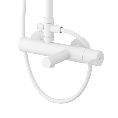 Душевая система со смесителем Cezares Leaf LEAF-CVDA-30-L-BIO монтаж настенная без термостата белый матовый