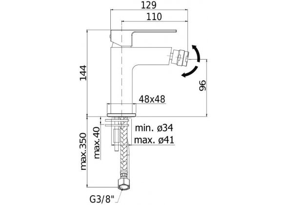 Смеситель для биде Paffoni Elle EL131NO латунь 