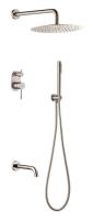 Душевая система со смесителем Boheme Uno 464-2-NB монтаж встраиваемая в стену без термостата Nickle Brush