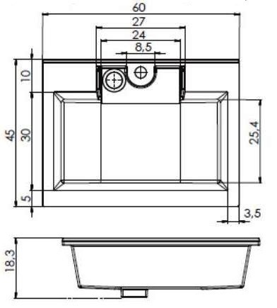 Раковина мебельная прямоугольная Aquanet Фортуна 00181907 литьевой мрамор цвет белый