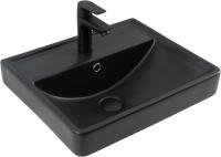 Раковина мебельная квадратная  Aquanet Ирис 00329246 керамика цвет черный матовый