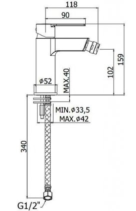 Смеситель для биде Paffoni Ringo RIN131CR латунь 