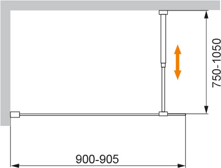 Шторка для ванны неподвижная  Cezares Liberta LIBERTA-V-1-90/155-C-NERO 90 см, стекла прозрачные, профиль черный