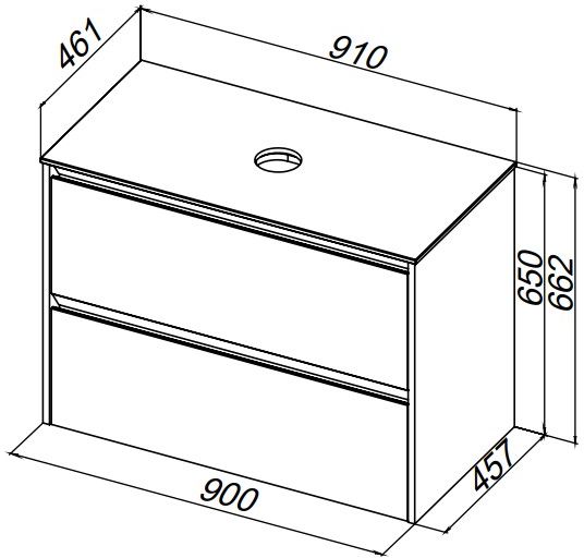 Столешница для ванной Allen Brau Activity 1.34023.ON 91 см искусственный камень, цвет серый