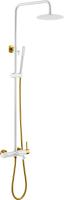 Душевая система со смесителем Boheme Uno 468-WG монтаж настенная без термостата белый/золото