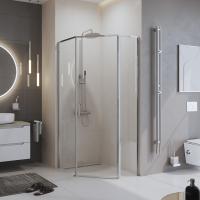 Душевой угол BelBagno Uno UNO-195-PH-1-100/80-C-Cr пятиугольный 100x80 стекла прозрачные, профиль хром