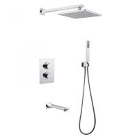 Душевая система со смесителем Abber Weiss Insel AF8050 монтаж встраиваемая в стену с термостатом хром