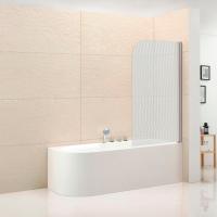 Шторка для ванны распашная  Cezares Eco ECO-O-V-1-80/140-P-Cr-R 81.5 см, стекла рифленые, профиль хром