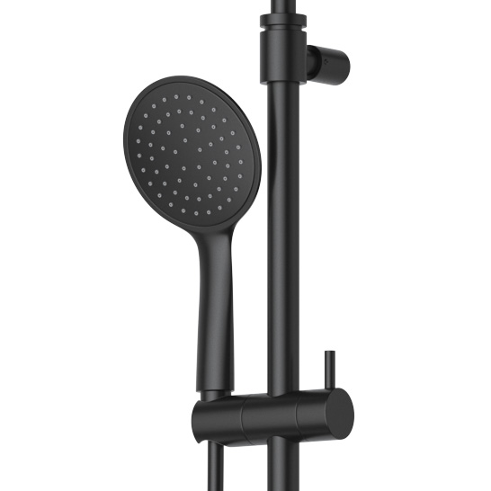 Душевая система со смесителем Cezares Leaf LEAF-CDA-25-L-NOP монтаж настенная без термостата черный матовый