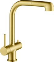 Смеситель для кухни Timo Saona 2346/17FL с подключением к фильтру матовое золото