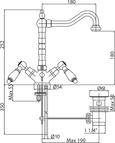 Смеситель для раковины Cezares Diamond DIAMOND-LS2-02-Sw 