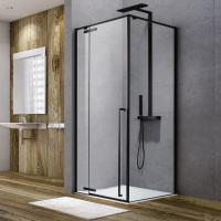 Душевой угол Aquanet Ideal AE-AXC94MB-S-B прямоугольная  стекла прозрачные, профиль черный