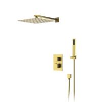 Душевая система со смесителем D&K Bayern.Liszt DA2515707A04 монтаж встраиваемая в стену с термостатом матовое золото
