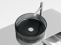 Раковина накладная круглая Ceramica Nova Cristal CN6060 стекло цвет черный