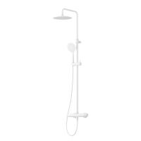 Душевая система со смесителем Cezares Leaf LEAF-CDA-25-L-BIO монтаж настенная без термостата белый матовый