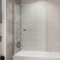 Шторка для ванны распашная  Grossman  GR-104/2 100 см, стекла прозрачные, профиль хром