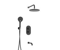 Душевая система со смесителем Wasserkraft  A177477 монтаж встраиваемая в стену с термостатом черный