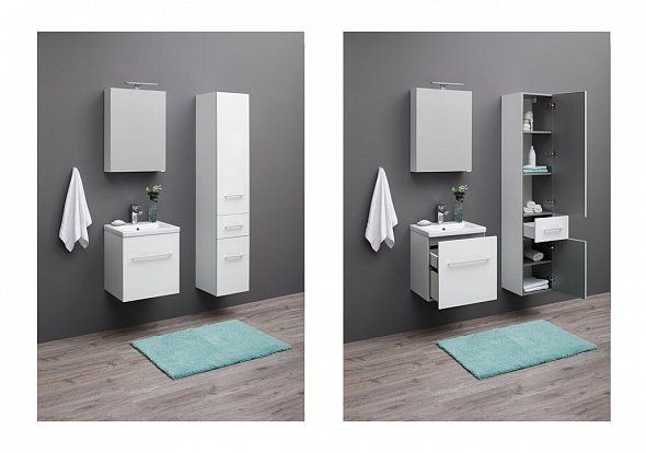 Тумба под раковину подвесная Aquanet Порто 00195729 50 см  1 ящик+1 скрытый цвет белая 