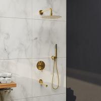 Душевая система со смесителем RGW Shower Panels 51140855-06 монтаж встраиваемая в стену без термостата золото