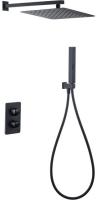 Душевая система со смесителем Allen Brau Infinity 5.21016-31 монтаж встраиваемая в стену с термостатом черный матовый
