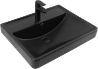 Раковина мебельная квадратная  Aquanet Ирис 00329247 керамика цвет черный матовый