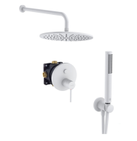 Душевая система со смесителем Kludi Bozz 386585376 монтаж встраиваемая в стену без термостата белый матовый