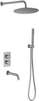 Душевая система со смесителем Allen Brau Priority 5.31014-BN монтаж встраиваемая в стену с термостатом брашированный никель