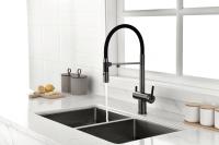 Смеситель для кухни Paulmark Gravity Gr213888-GM с подключением к фильтру вороненая сталь