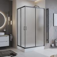 Душевой угол BelBagno Uno UNO-195-AH-2-120/90-P-NERO прямоугольный 120x90 стекла рифленые, профиль черный