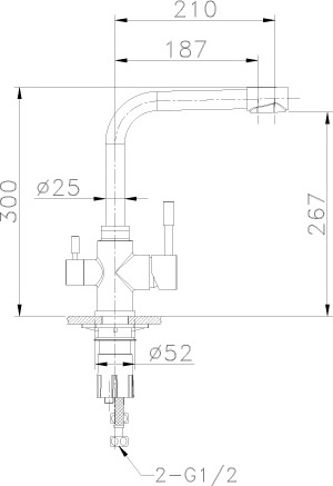 Смеситель для кухни Lemark Expert LM5061S с подключением к фильтру хром