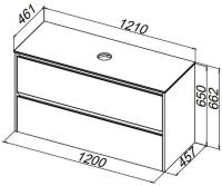 Столешница для ванной Allen Brau Activity 1.34025.ST 121 см искусственный камень, цвет серый