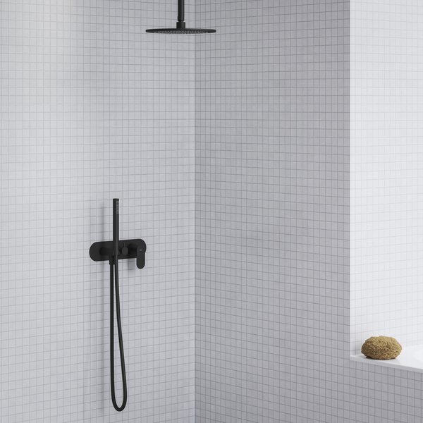 Смеситель для душа на 2 выхода Ravak Eleganta X070300 встраиваемый в стену 
без термостата черный матовый