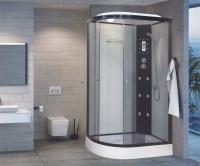 Душевая кабина с крышей Niagara Ultra NG-1903-01R асимметричная  120x80 стекла тонированные, профиль черный
