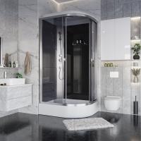 Душевая кабина с крышей Niagara Eco E120/80/26L/TN асимметричная  120x80 стекла тонированные, профиль матовый хром
