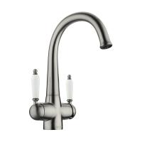 Смеситель для кухни Omoikiri Okinawa 2 4994255 с подключением к фильтру античное серебро