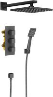 Душевая система со смесителем Timo Tetra-Thermo SX-0179/03SM монтаж встраиваемая в стену с термостатом черный