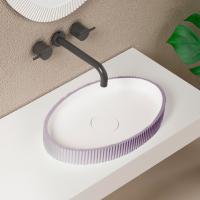 Раковина накладная овальная Abber STEIN AS2603Violett искусственный камень цвет фиолетовый