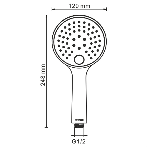 Лейка для душа Wasserkraft Sauer A207 золото 