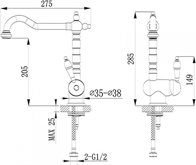 Смеситель для кухни Timo Morea 2406Fsandy без подключения к фильтру песочный