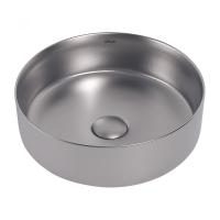 Раковина накладная круглая Abber Bequem AC2108MS фаянс цвет серебро матовое