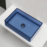 Раковина  прямоугольная Abber Kristall AT2803Saphir полиэфирная смола цвет синий