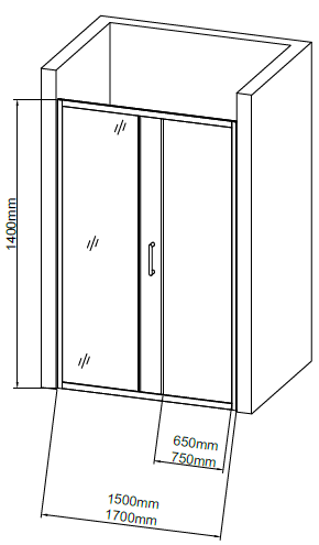 Шторка для ванны раздвижная  Grossman  GR-170/2 170 см, стекла прозрачные, профиль хром