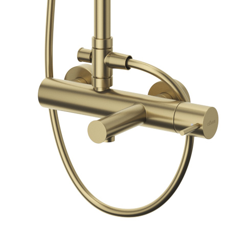 Душевая система со смесителем Cezares Leaf LEAF-CVDA-30-L-SR монтаж настенная без термостата sunrise