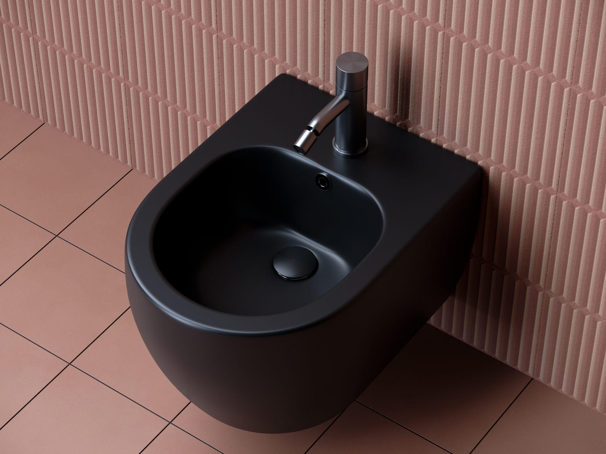 Биде подвесное Ceramica Nova Play CN3002MB фарфор, цвет черный матовый