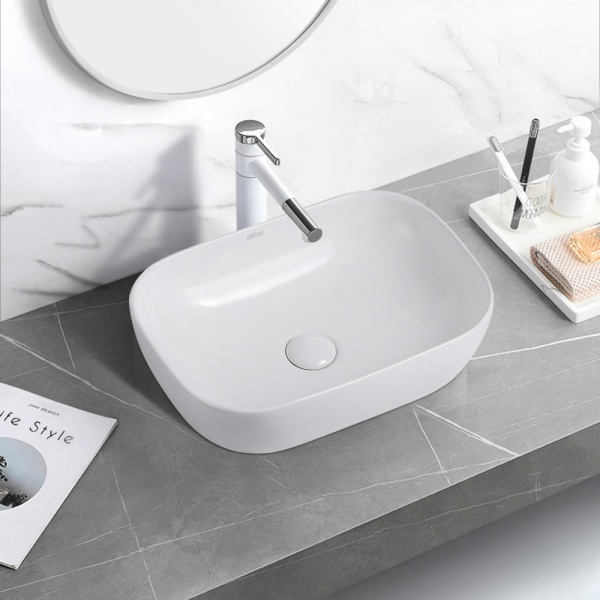 Раковина  прямоугольная Abber Rechteck AC2200 керамика цвет белый