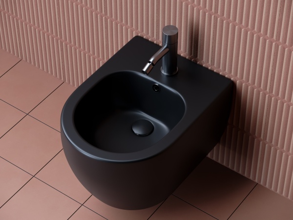 Биде подвесное Ceramica Nova Play CN3002MB фарфор, цвет черный матовый