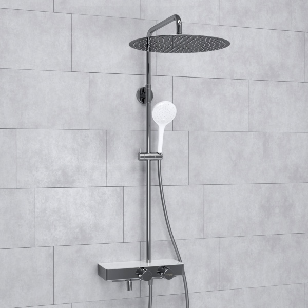 Душевая система со смесителем Wasserkraft  A113.117.155.CH Thermo монтаж настенная с термостатом хром