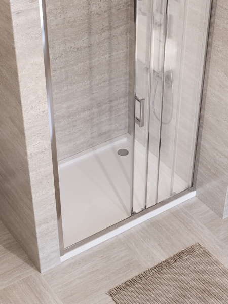 Душевая дверь BelBagno Uno UNO-195-BF-3-90-P-Cr 90 см стекла рифленые, профиль хром